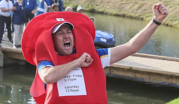 Ian Poulter, dubbed The Postman, delivers again for Europe.